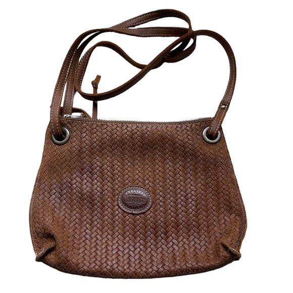 Roots Handbags - Roots Canada Brown Woven Leather Edie Bag Purse